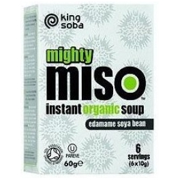 King Soba Miso Soup and Edamame Seeds Sem Glúten Bio 6 x 60 gr