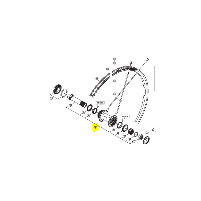 Shimano Eje Compl. Del.wh-mt15 Mt500 Et15 100mm Shimano Eje Compl. Del.wh-mt15 Mt500 Et15 100mm