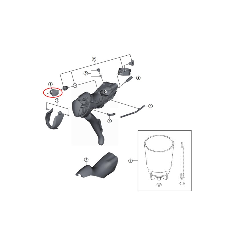 Shimano Goma Maneta St-rs505 Izquierda Shimano Goma Maneta St-rs505 Izquierda