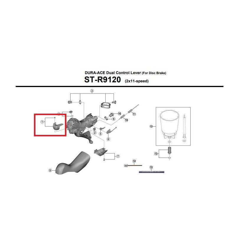 Shimano Embellecedor Maneta St-r9120 R8020 Izda. Shimano Embellecedor Maneta St-r9120 R8020 Izda.