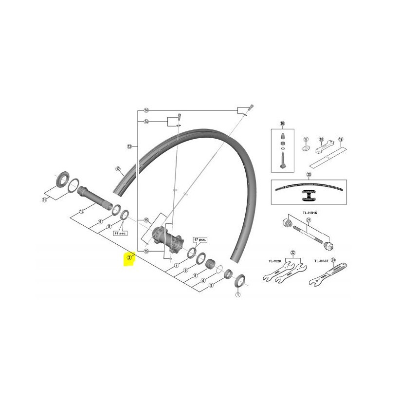 Shimano Eje Completo Rueda Wh-m8000/m8100/mt901 Shimano Eje Completo Rueda Wh-m8000/m8100/mt901