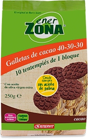 EnerZona Galletas de Cacao. 4 galletas x 24 gr EnerZona Galletas de Cacao. 4 galletas x 24 gr