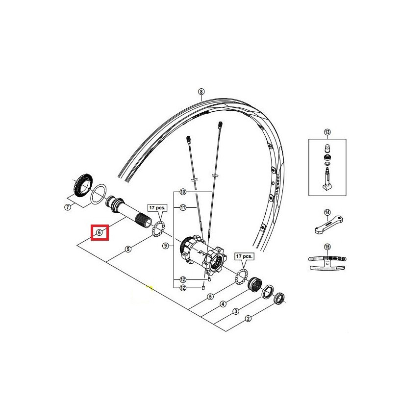 Shimano Eje Buje Rueda Wh M778 Et15 Shimano Eje Buje Rueda Wh M778 Et15