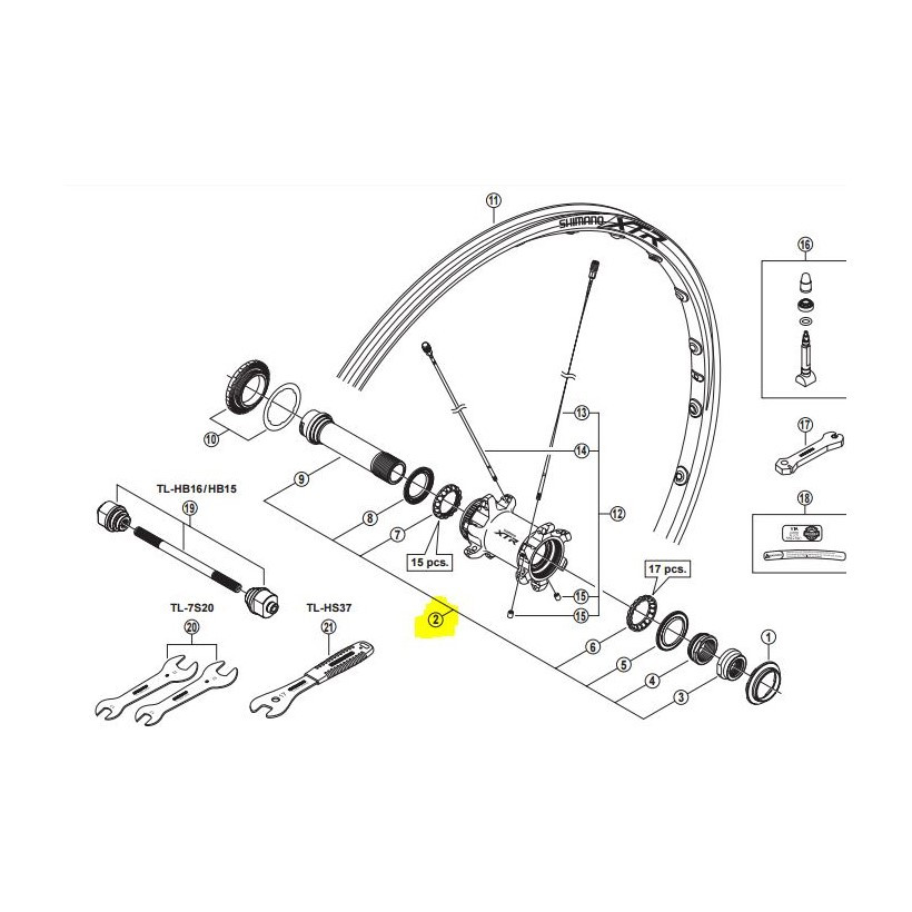 Shimano Eje Completo Buje Delantero Wh-m985 15mm Shimano Eje Completo Buje Delantero Wh-m985 15mm