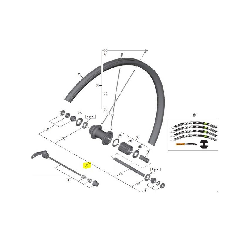 Shimano Eje Completo Buje Trasero Wh-mt15-a 275 Shimano Eje Completo Buje Trasero Wh-mt15-a 275