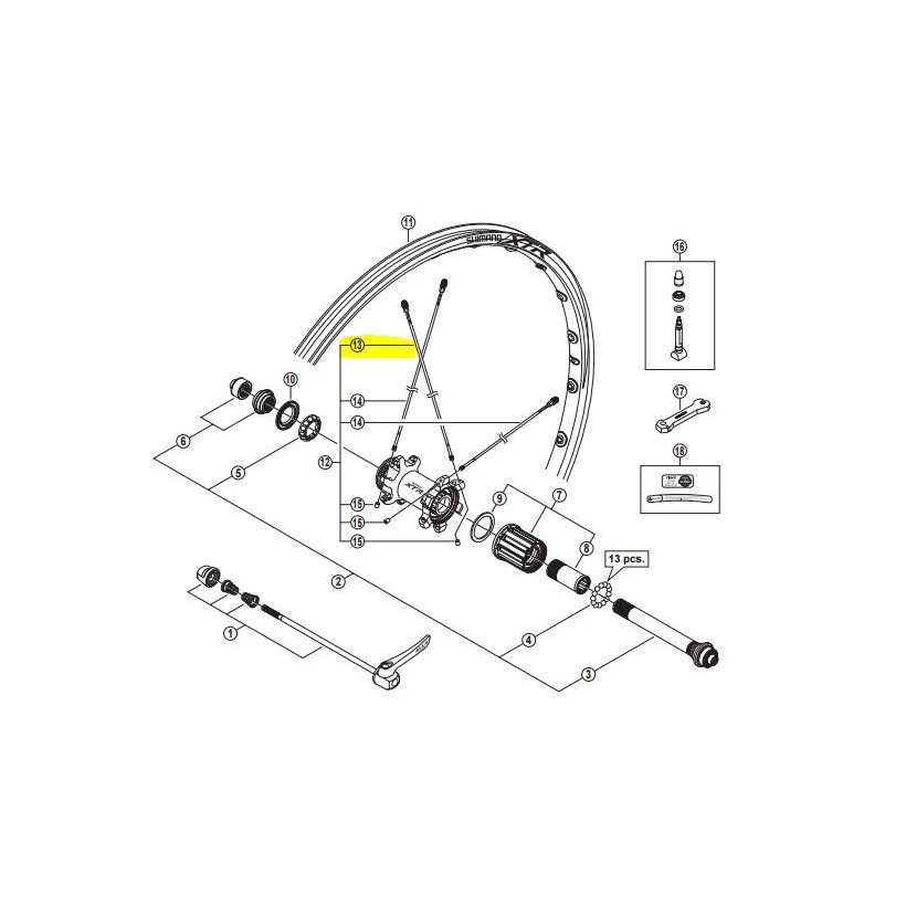 Shimano Radio Del/tras. Derecho Wh-m988 (267mm) Shimano Radio Del/tras. Derecho Wh-m988 (267mm)