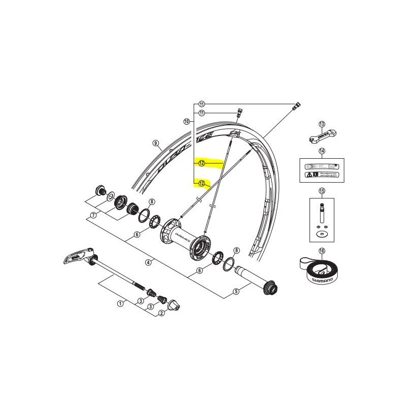 Shimano Radio Del.wh-r9100 C40tu 9001 C40 272mm Shimano Radio Del.wh-r9100 C40tu 9001 C40 272mm