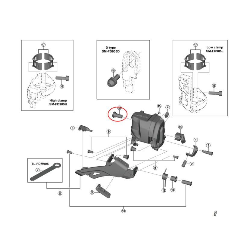 Shimano Tornillo De Ajuste Abrazadera Fd-m9070 Shimano Tornillo De Ajuste Abrazadera Fd-m9070