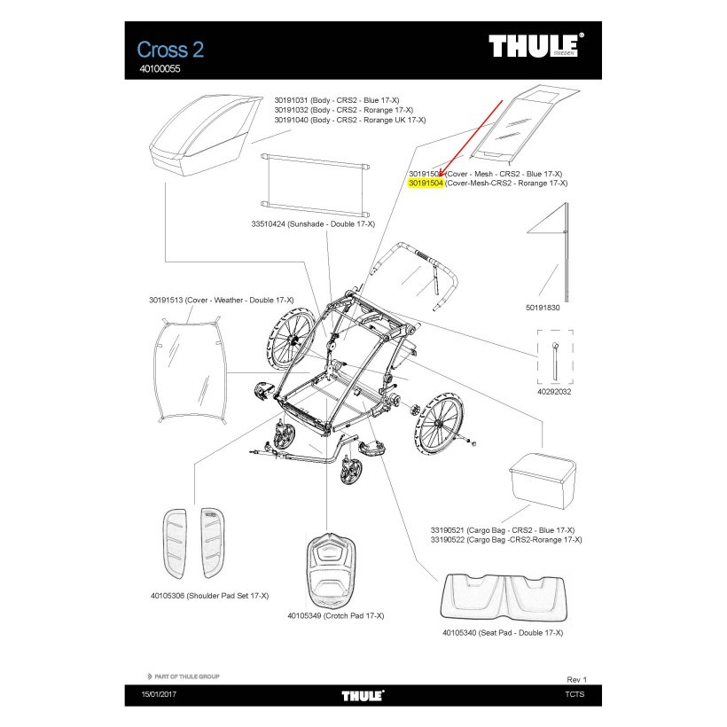 Thule Cobertor Malla Cross 2 Naranja Thule Cobertor Malla Cross 2 Naranja