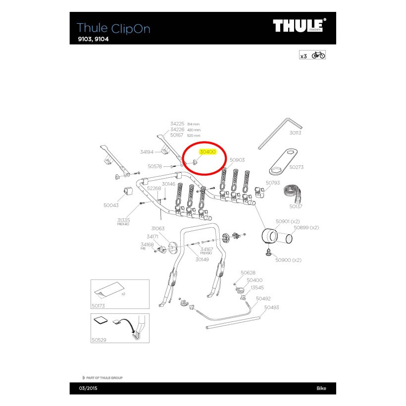 Thule Pomo Th Rosca M6 Clipon 9103/9104/9105 Thule Pomo Th Rosca M6 Clipon 9103/9104/9105