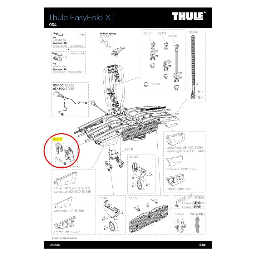 Thule Cierre Rueda Th Easyfold Xt 933/934 Thule Cierre Rueda Th Easyfold Xt 933/934