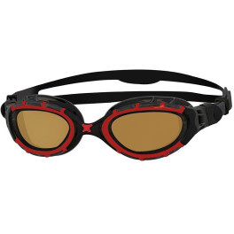 Zoggs Gafas De Natación Predator Flex Polarized Ultra Regular Fit Negro/rojo Con Lentes Polarizadas Marrones
