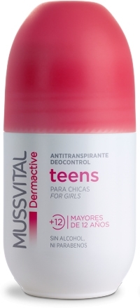 Mussvital Dermactive Desodorante Roll On Teens para Chicas 1 bote x 75 ml Mussvital Dermactive Desodorante Roll On Teens para Chicas 1 bote x 75 ml