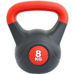 Softee Kettlebell Pvc Rellenas De Cemento - Peso 16kg - Color Rojo Y Negro