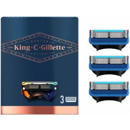 Gillette King Shave & Edging Razor Blades X 3 Cartridges Hombre