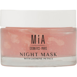 Mia Cosmetics Paris Máscara noturna com pétalas de jasmim 50 ml para mulheres