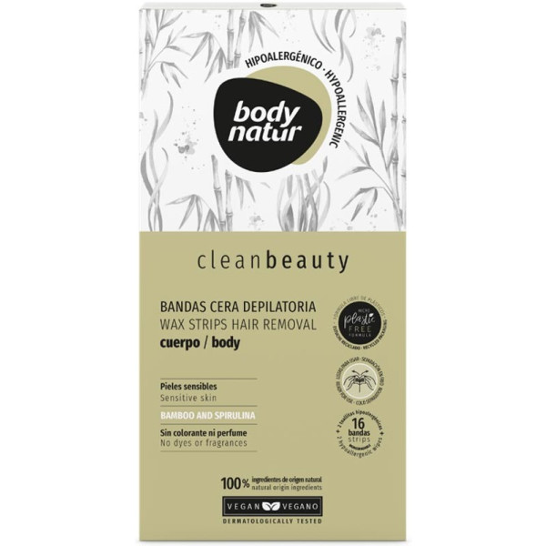 Body Natur Clean Beauty Bandas Cera Cuerpo Pieles Sensibles 16 U Unisex