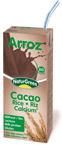 NaturGreen Bebida de Arroz Cacao Calcio Bio 200 ml NaturGreen Bebida de Arroz Cacao Calcio Bio 200 ml