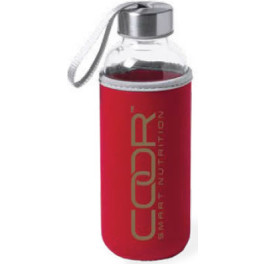 Garrafa de vidro Coor Smart Nutrition da Amix 420 ml tampa vermelha