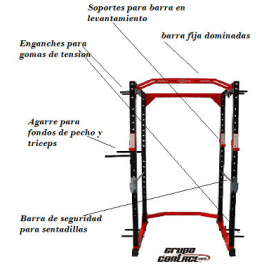 Grupo Contact Fitness Jaula Rack Sentadillas Con Fondos Pecho