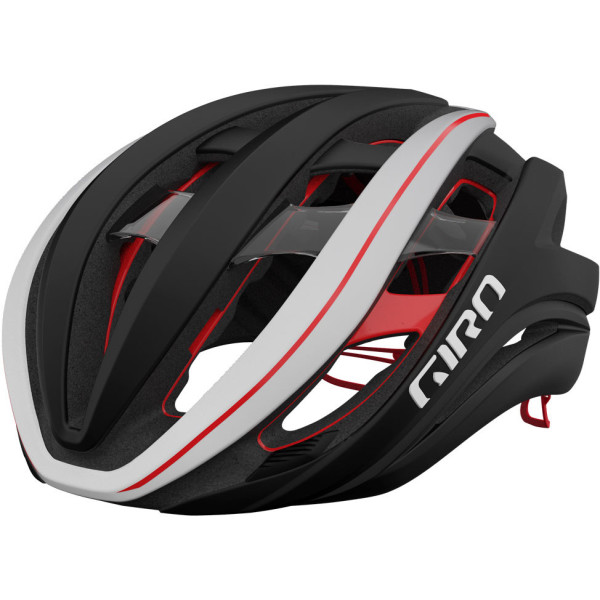 Giro Aether Spherical Matte Black/white/red M - Casco Ciclismo