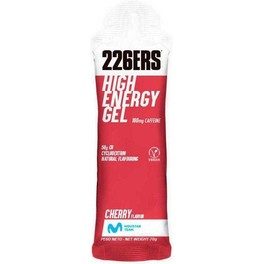 226ERS HIGH ENERGY GEL KOFFEIN - 24 Gele x 60 ml - Glutenfreies Kirsch-Energiegel - Vegan - Mit Cyclodextrin - 160 mg Koffein und 50 g Kohlenhydrate