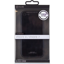 Muvit Carcasa Skin Apple Iphone Se/8/7 Vidrio Templado Negra