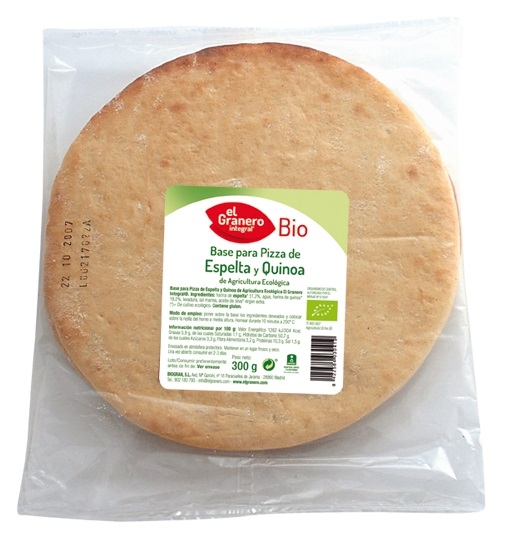 El Granero Integral Bases de Espelta Integral y Quinoa para Pizza 2 Und. Bio 300 gr El Granero Integral Bases de Espelta Integral y Quinoa para Pizza 2 Und. Bio 300 gr