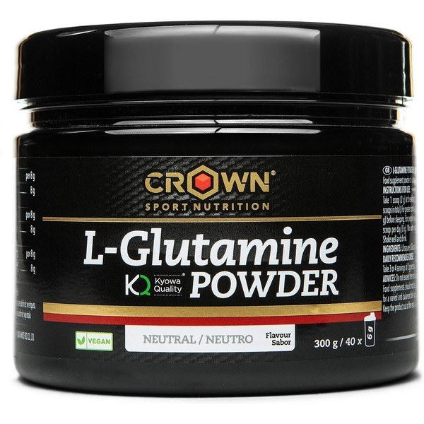Crown Sport Nutrition L- Glutamine Kyowa 240 g, Poudre de glutamine avec une bonne dissolution, digestion et goût neutre, Sans allergène