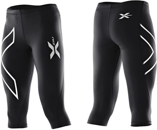 Malla pirata Mujer 2XU 3/4 Compression Tights Negro Logo Plata Malla pirata Mujer 2XU 3/4 Compression Tights Negro Logo Plata
