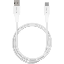 Puro Cable Usb A Tipo C 3a 480mbps 1m. Plano Blanco