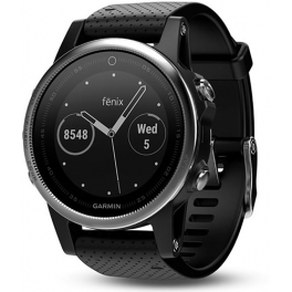 Garmin Fenix 5S Plata con Correa Negra Garmin Fenix 5S Plata con Correa Negra