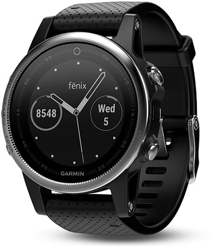Garmin Fenix 5S Plata con Correa Negra Garmin Fenix 5S Plata con Correa Negra