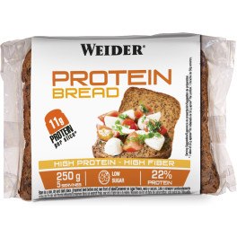 Weider Pain Protéiné 250 Gr - 5 Tranches - Délicieux Pain Protéiné avec 11 Gr de Protéines / Avec Fibres et Faible en Sucres