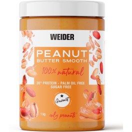 Weider Peanut Butter Smooth 1 Kg - Beurre de cacahuète 100% naturel avec une texture lisse et crémeuse