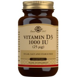 Solgar Vitamina D3 1000 UI 25 mcg 100 cápsulas