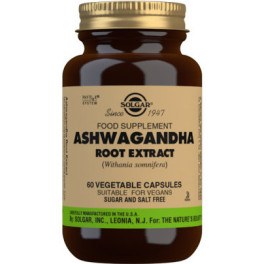 Solgar® Ashwagandha Root Extract (Whitania somnifera) - 60 cápsulas vegetais