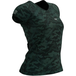 Compressport Training Ss Tshirt W Camo Premium Verde Pino