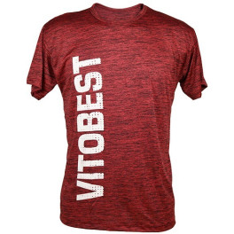 Camiseta de manga curta vermelha elástica seca Vitobest