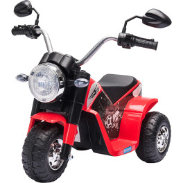 Homcom Moto Eléctrica Infantil Con 3 Ruedas Triciclo A Batería 6v Para Niños De 18-36 Meses Con Faro Bocina Velocidad 2 Km/h