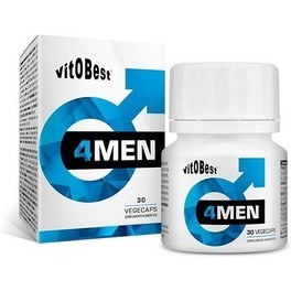 Vitobest 4men - 30 Vegecaps / Fórmula Natural - Aumenta o Desejo e a Testosterona Masculina