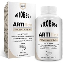 Vitobest Artiflex 60 Caps - Peptidi di collagene idrolizzato UC - II / Miglioramento della salute delle articolazioni