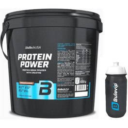Pack REGALO BioTechUSA Protein Power 4000 gr + Bidon Negro Transparente 600 ml