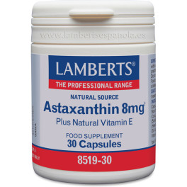 Lamberts Astaxanthine 8 Mg Avec Vitamine E 30 Cap