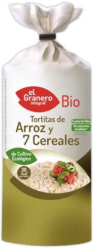 El Granero Integral Tortitas de Arroz y 7 Cereales Bio 120 gr El Granero Integral Tortitas de Arroz y 7 Cereales Bio 120 gr