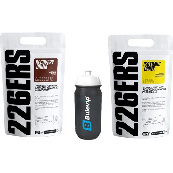 GESCHENKPAKET 226ERS Recovery Drink 1Kg + Isotonisches Getränk 1kg + Transparente Schwarze Flasche 600ml