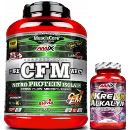 GESCHENKPAKET Amix MuscleCore CFM Nitro Protein Isolat 2 kg + Kre-Alkalyn 30 Kapseln