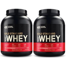 Optimum Nutrition Protein On 100% Whey Gold Standard 2 bouteilles x 5 livres (2,27 kg)