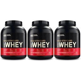 Optimum Nutrition Proteína On 100% Whey Gold Standard 3 Botes x 5 Lbs (2,27 Kg)