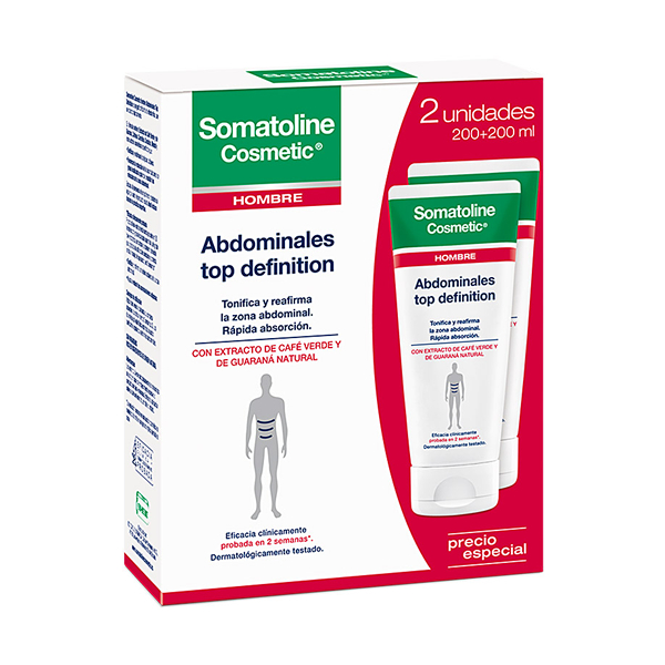 Somatoline Cosmetic Abdominales Top Definition Hombre SportCool 2 botes x 200 ml